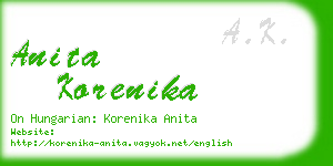 anita korenika business card